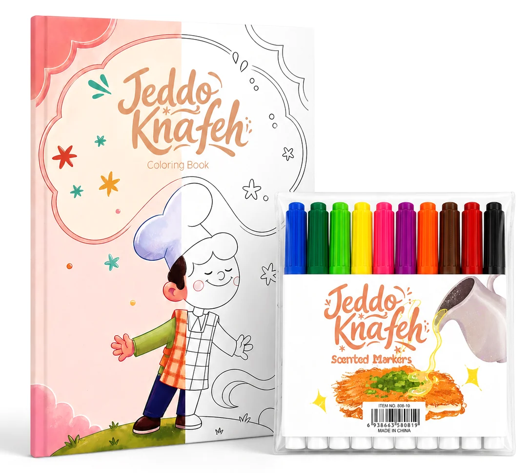 The coloring book with scented markers