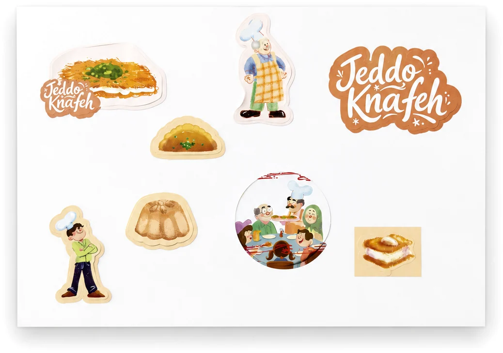 A Jeddo Knafeh sticker sheet